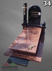 34 nagrobek pojedyńczy czerwony granit